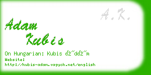 adam kubis business card